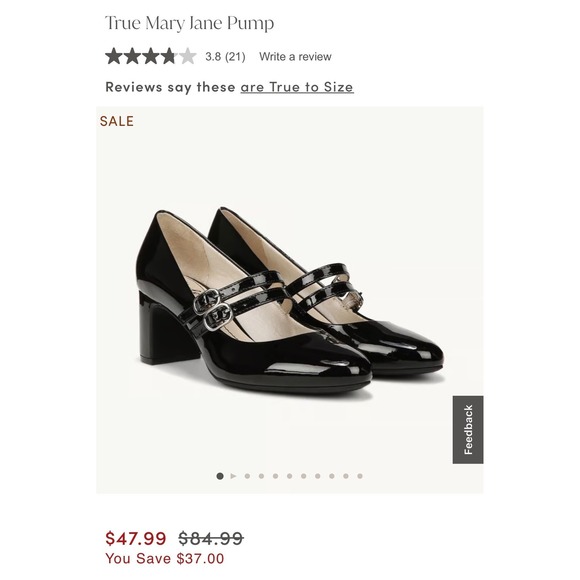 LifeStride True Mary Jane Pump Black Patent Block Heel Shoes 9.5W NEW - Picture 2 of 12